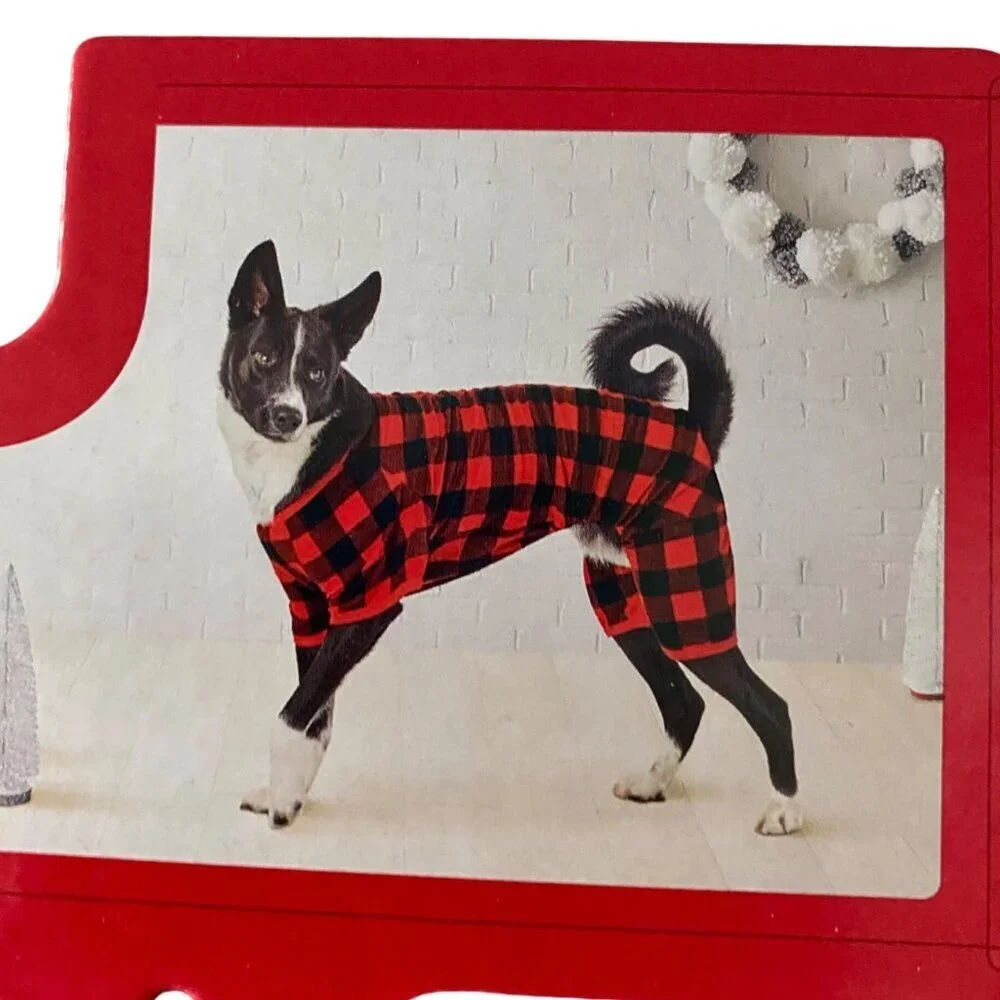 Wondershop Pet Pajamas Buffalo Check Black Red Dog Medium NEW NWT